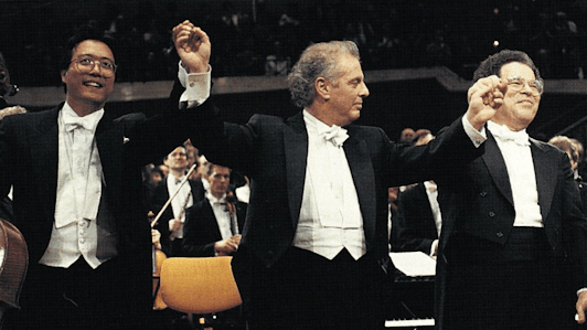 Daniel Barenboim, Itzhak Perlman, and Yo-Yo Ma in an all-Beethoven concert