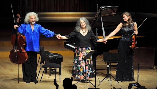 Martha Argerich, Janine Jansen, Mischa Maisky, Yoav Levanon, and Elisabeth Leonskaja perform Liszt, Grieg, Haydn and Mendelssohn
