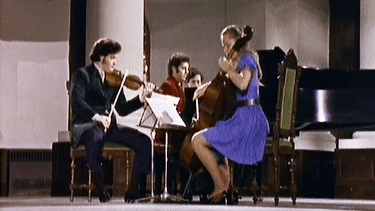 Pinchas Zukerman, Jacqueline du Pré, and Daniel Barenboim perform Beethoven's "Ghost" Trio